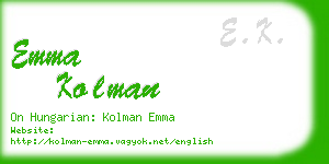 emma kolman business card